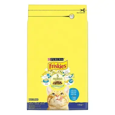 7613033477355, 7613287136527 FRISKIES Esterilizado Salmão e Atum - Gato Seco