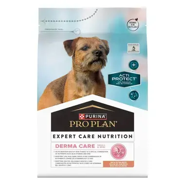 PRO PLAN ACTI-PROTECT Small & Mini Puppy / Pequeno & Mini Derma Care Rico em Salmão