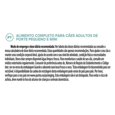 PRO PLAN ACTI-PROTECT Adulto Small & Mini / Pequeno & Mini Rico em Frango