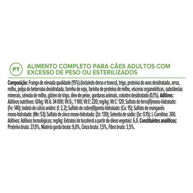 PRO PLAN ACTI-PROTECT Light / Sterilised Rico em Frango