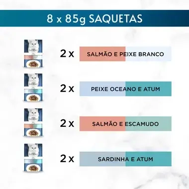 GOURMET Perle Duetos - Salmão e Peixe Branco, Peixe Oceano e Atum, Salmão e Bacalhau, Sardinha e Atum