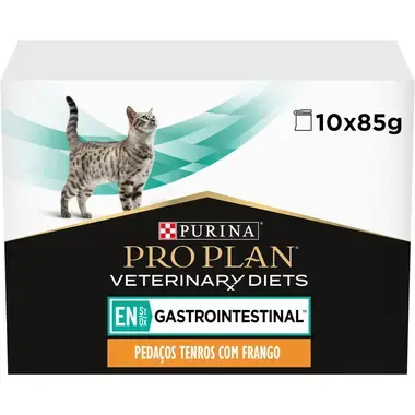 8445290046079 PRO PLAN VETERINARY DIETS Feline EN St/Ox Gastrointestinal Saquetas com Frango