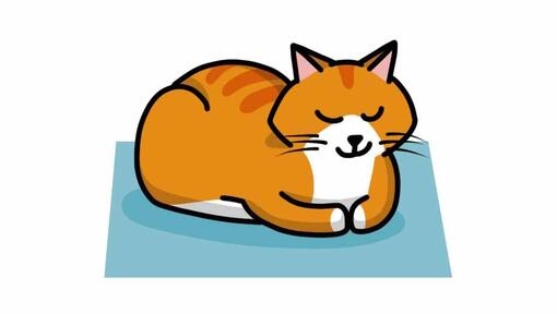 ilustração de gato a dormir como um pão