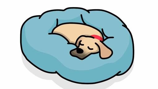 ilustração de cão a dormir com a cabeça levantada