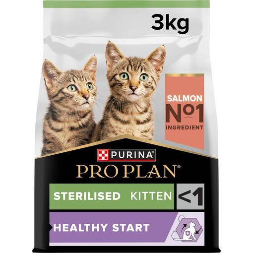 PRO PLAN Sterilised Kitten | Gatinhos 3-12 meses HEALTHY START Rico em Salmão